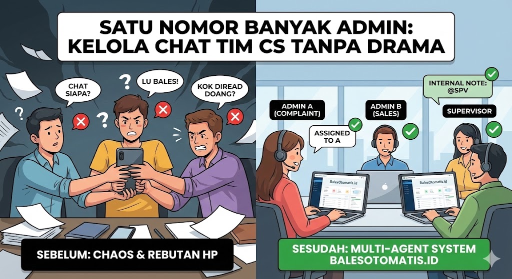 Mengenal Fitur Multi-Agent WhatsApp API: Solusi Tim Customer Service Anti-Chaos
